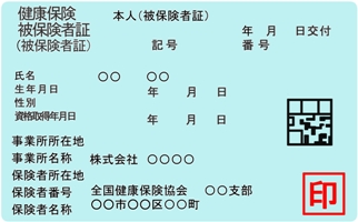 協会けんぽの被保険者証